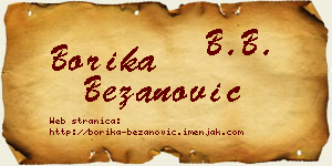 Borika Bežanović vizit kartica